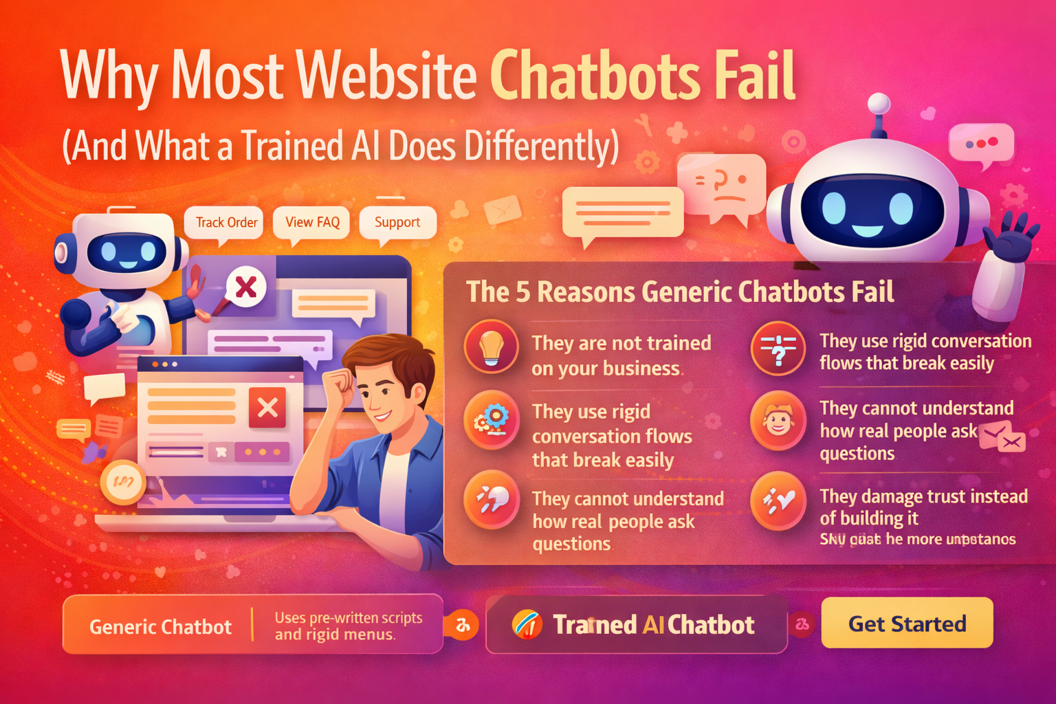 Why Most Website Chatbots Fail (And What a Trained AI Does Differently)